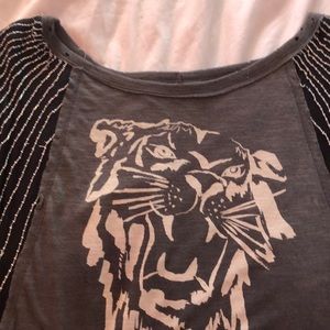 RARE free people embellished tiger tee